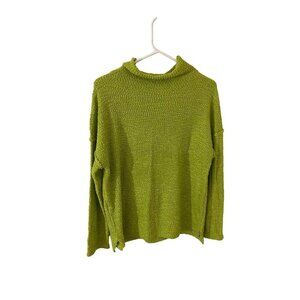 Melloday Women's Green Mock Neck Casual Comfort Sweater - Medium